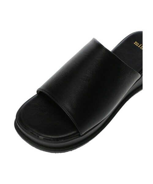 Green　Parks（グリーンパークス）の「・minia 厚底ミュール（シューズ・アイボリー/ブラック・5cm/25cm/S/M/L/LL）」の4枚目の写真