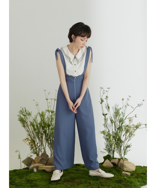 Marjorie（マージョリー）の「岸芷，飄逸雙層荷葉領上衣（トップス・レディース・米白・S/M）」の3枚目の写真