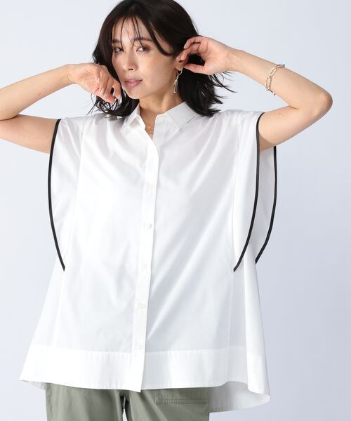 BARNYARDSTORM（バンヤードストーム）の「パネルフレンチスリーブブラウス（トップス・レディース・ホワイト10/ブルー80・S(0)/M(1)/(WEB限定) L(2)）」の7枚目の写真