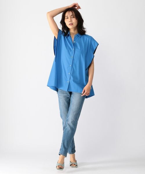 BARNYARDSTORM（バンヤードストーム）の「パネルフレンチスリーブブラウス（トップス・レディース・ホワイト10/ブルー80・S(0)/M(1)/(WEB限定) L(2)）」の12枚目の写真