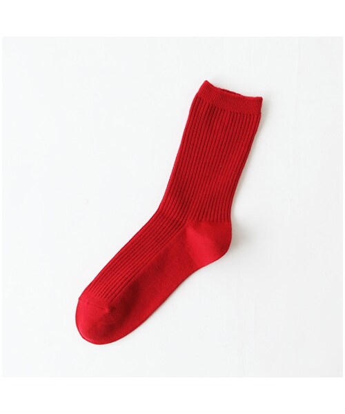 靴下屋（クツシタヤ）の「ウール2ｘ2リブソックス（ソックス・靴下・レディース・オフホワイト/キナリ/グレー/クロ/チャコールモク/ローズピンク/アカ/エンジ/カラシ/ダークグリーン/ブルー/コン・22.0～24.0cm）」の10枚目の写真