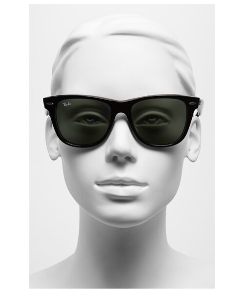 Ray-Ban（レイバン）の「Ray-Ban 'Classic Wayfarer XL' 54mm Sunglasses（サングラス・レディース・Black/Dark Tortoise）」の3枚目の写真