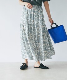 un dix cors | 《予約》【リゾートムードが高まる】リーフ柄２段ティアードスカート(スカート)