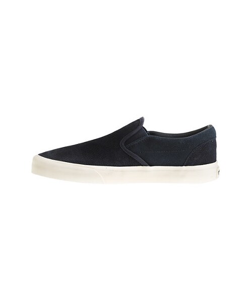 VANS（バンズ）の「Unisex Vans® classic slip-on sneakers in textured suede（スニーカー・レディース・navy・5 MEDIUM/4H MEDIUM/9 MEDIUM/8H MEDIUM/8 MEDIUM/7H MEDIUM/7 MEDIUM/6H MEDIUM/6 MEDIUM/5H MEDIUM/9H MEDIUM）」の2枚目の写真