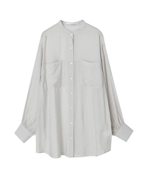 Green　Parks（グリーンパークス）の「・ELENCARE DUE シアーロングスリーブシャツ（トップス・グレー/ブラック/ピンク/グリーン・F）」の21枚目の写真