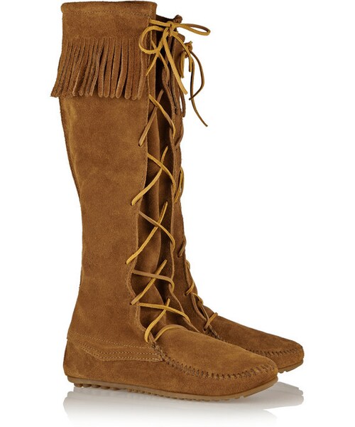 Minnetonka（ミネトンカ）の「+ Minnetonka fringed suede knee boots（ブーツ・レディース・Brown・US9/US10/US5/US7/US8/US6）」の5枚目の写真