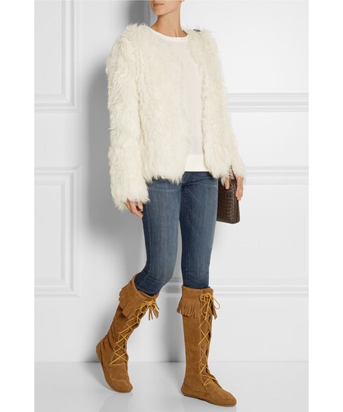 Minnetonka（ミネトンカ）の「+ Minnetonka fringed suede knee boots（ブーツ・レディース・Brown・US9/US10/US5/US7/US8/US6）」の4枚目の写真