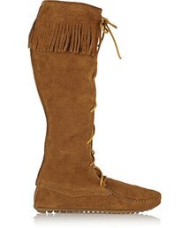 Minnetonka | + Minnetonka fringed suede knee boots(ブーツ)
