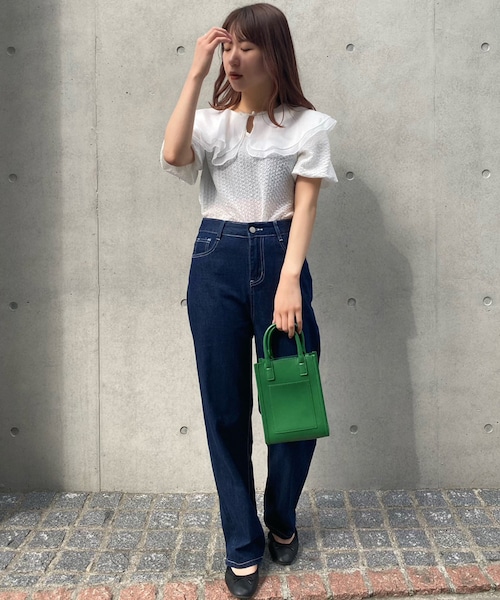 Voyage titty&Co.PETIT（ボヤージュティティアンドコープチ）の「【Voyage titty&Co.】シアーダブルカラートップス（トップス・レディース・ホワイト・F）」の2枚目の写真