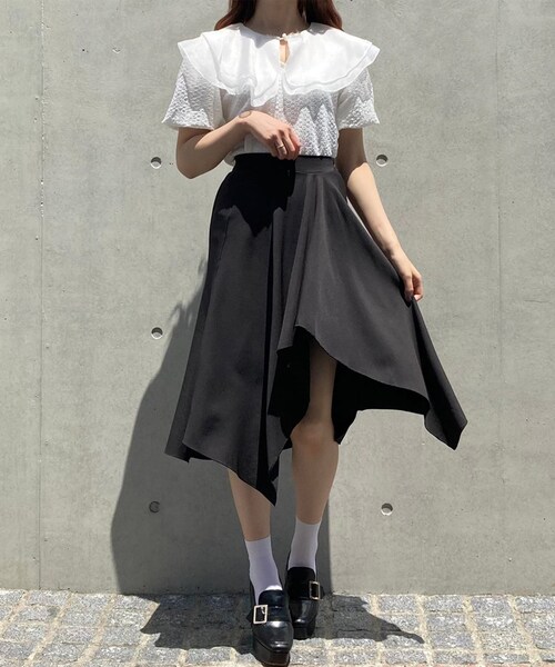 Voyage titty&Co.PETIT（ボヤージュティティアンドコープチ）の「【Voyage titty&Co.】シアーダブルカラートップス（トップス・レディース・ホワイト・F）」の7枚目の写真