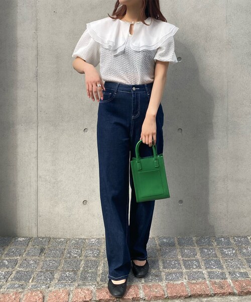 Voyage titty&Co.PETIT（ボヤージュティティアンドコープチ）の「【Voyage titty&Co.】シアーダブルカラートップス（トップス・レディース・ホワイト・F）」の3枚目の写真