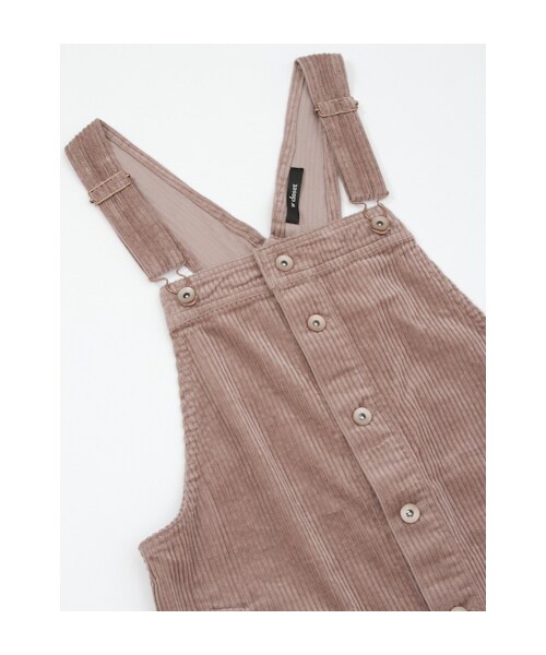 w closet(ダブルクローゼット)の「コーデュロイ前開きジャンスカ(その他・レディース・アイボリー/ライトグレー/ブラック・FREE)」の7枚目の写真