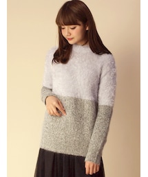 w closet | フェザーヤーン切替アンゴラ引きそろえプルオーバー(トップス)