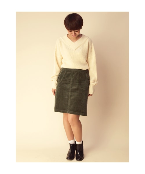 w closet（ダブルクローゼット）の「畦タック編みＶネックニットプルオーバー（トップス・レディース・アイボリー/ピンクベージュ/ネイビー・FREE）」の10枚目の写真