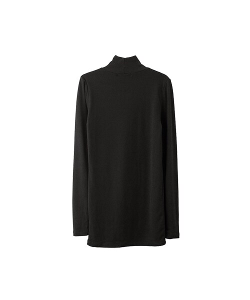 gracegift(グレースギフト)の「簡約秋分 韓國素色百搭高領上衣(トップス・レディース・黑/米白・F)」の4枚目の写真