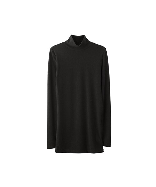 gracegift(グレースギフト)の「簡約秋分 韓國素色百搭高領上衣(トップス・レディース・黑/米白・F)」の1枚目の写真