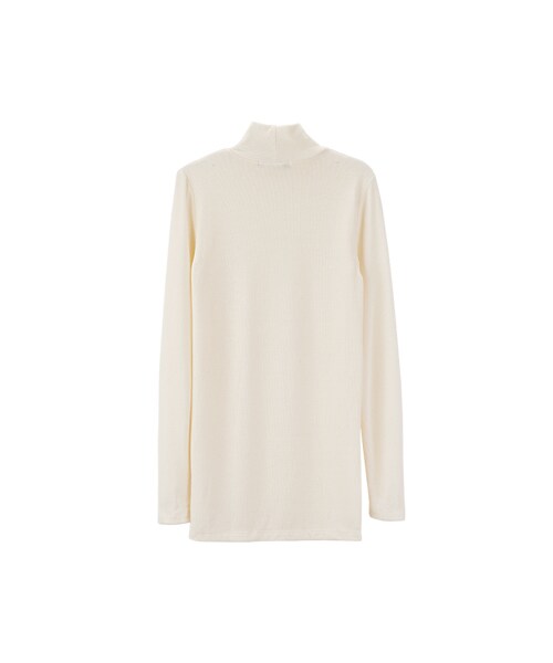 gracegift(グレースギフト)の「簡約秋分 韓國素色百搭高領上衣(トップス・レディース・黑/米白・F)」の3枚目の写真