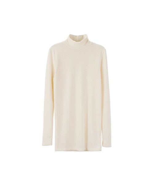 gracegift(グレースギフト)の「簡約秋分 韓國素色百搭高領上衣(トップス・レディース・黑/米白・F)」の2枚目の写真