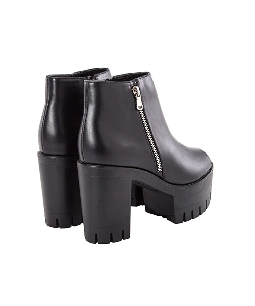 gracegift(グレースギフト)の「魚口拉鍊厚底踝靴(シューズ・レディース・灰褐/黑・35/36/37/38/39/40/41)」の15枚目の写真