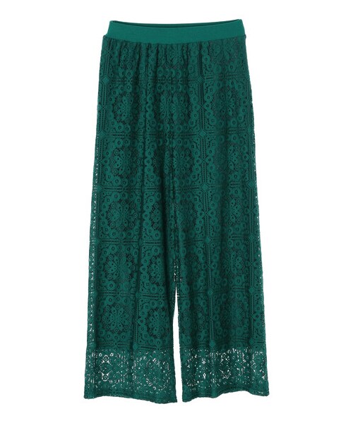 Green　Parks（グリーンパークス）の「格子柄レースパンツ（パンツ・ブラック/グリーン/エクリュ・F）」の11枚目の写真