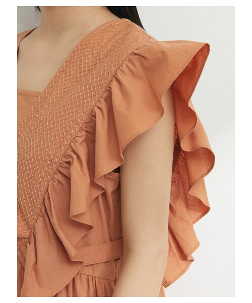 Green　Parks（グリーンパークス）の「・SUGARSPOON SET2点ベスト×キャミワンピ（ワンピース/ドレス・オレンジ/ネイビー・F）」の8枚目の写真