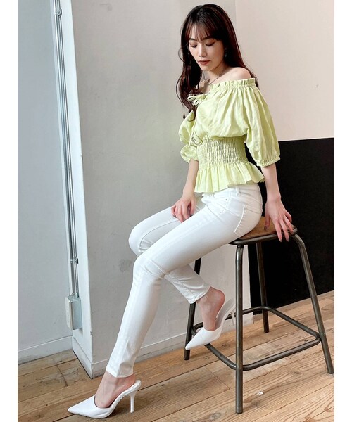 GYDA（ジェイダ）の「H/W ウエストクロススキニーデニムパンツ（デニムパンツ・ブルー/アイスブルー・M/XS/S）」の20枚目の写真