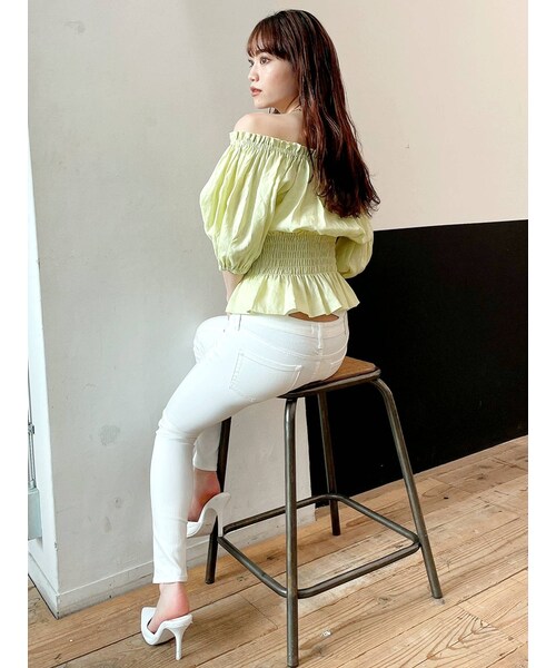 GYDA（ジェイダ）の「H/W ウエストクロススキニーデニムパンツ（デニムパンツ・ブルー/アイスブルー・M/XS/S）」の22枚目の写真