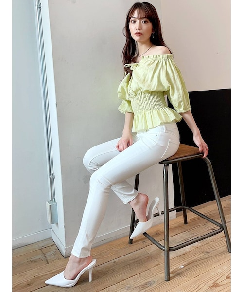 GYDA（ジェイダ）の「H/W ウエストクロススキニーデニムパンツ（デニムパンツ・ブルー/アイスブルー・M/XS/S）」の21枚目の写真