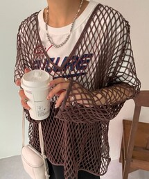 CIAOPANIC | 緩さが可愛い、オーバーメッシュロンTee(Tシャツ/カットソー)