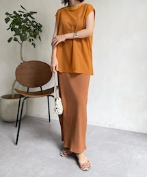 DouDou | シアートップス＋リブタイトスカートSET(ワンピース)