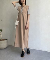 CAPRICIEUX LE'MAGE | 【HAPPY BAG対象商品】Uスキッパーステッチワンピース(ワンピース)