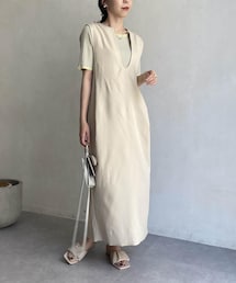 CAPRICIEUX LE'MAGE | 【HAPPY BAG対象商品】Uスキッパーステッチワンピース(ワンピース)