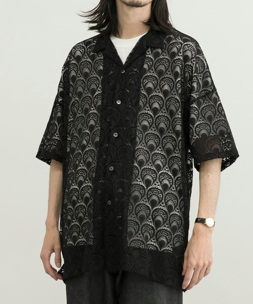 URBAN RESEARCH ID（アーバンリサーチ アイディー）の「URBAN RESEARCH iD 蕾絲開領襯衫（トップス・メンズ・黑色/煙燻藍色/煙燻綠色・M/L）」の8枚目の写真