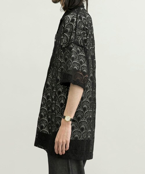 URBAN RESEARCH ID（アーバンリサーチ アイディー）の「URBAN RESEARCH iD 蕾絲開領襯衫（トップス・メンズ・黑色/煙燻藍色/煙燻綠色・M/L）」の11枚目の写真