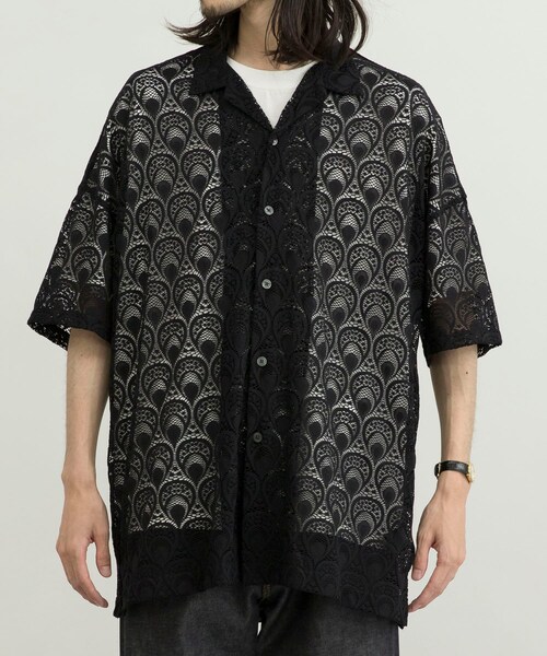 URBAN RESEARCH ID（アーバンリサーチ アイディー）の「URBAN RESEARCH iD 蕾絲開領襯衫（トップス・メンズ・黑色/煙燻藍色/煙燻綠色・M/L）」の10枚目の写真