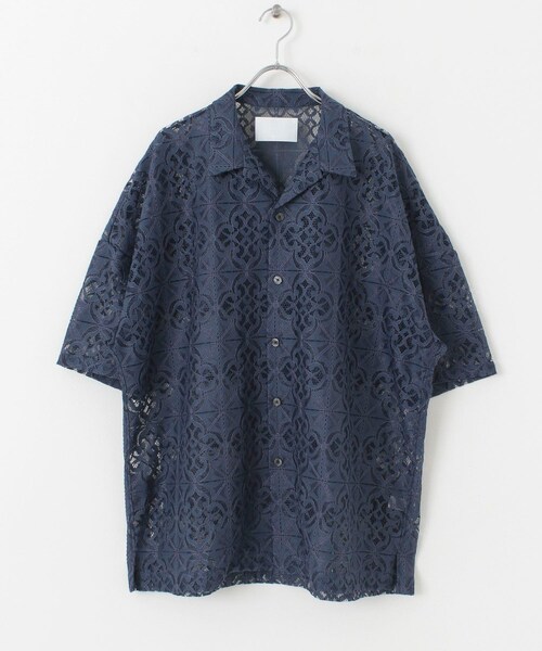 URBAN RESEARCH ID（アーバンリサーチ アイディー）の「URBAN RESEARCH iD 蕾絲開領襯衫（トップス・メンズ・黑色/煙燻藍色/煙燻綠色・M/L）」の21枚目の写真