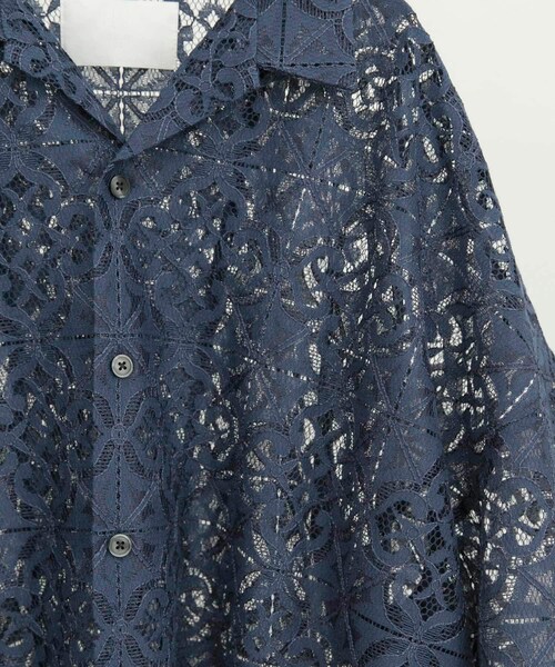 URBAN RESEARCH ID（アーバンリサーチ アイディー）の「URBAN RESEARCH iD 蕾絲開領襯衫（トップス・メンズ・黑色/煙燻藍色/煙燻綠色・M/L）」の18枚目の写真