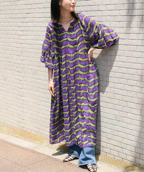 アフリカンプリント　ストレートワンピース 春夏衣料】 shanti /ワンピース アフリカンプレーン｜テソロ(tesoro