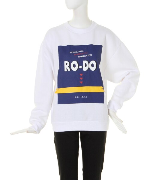 EMODA（エモダ）の「PANEL ARTトレーナー（トップス・レディース・ホワイト/ブラック・F）」の3枚目の写真