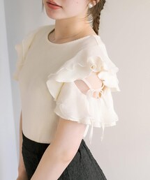 OLIVE des OLIVE | 袖フリルプルオーバー(Tシャツ/カットソー)
