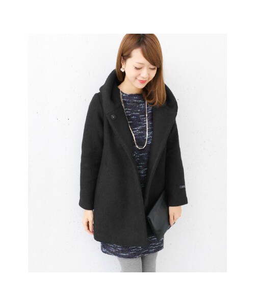 URBAN RESEARCH DOORS(アーバンリサーチドアーズ)の「ボリュームフードコート(ジャケット/アウター・レディース・BLACK/GRAY・one)」の7枚目の写真