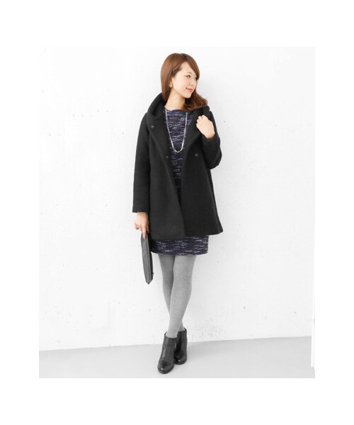 URBAN RESEARCH DOORS(アーバンリサーチドアーズ)の「ボリュームフードコート(ジャケット/アウター・レディース・BLACK/GRAY・one)」の6枚目の写真