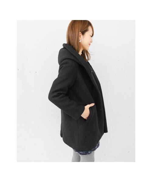 URBAN RESEARCH DOORS(アーバンリサーチドアーズ)の「ボリュームフードコート(ジャケット/アウター・レディース・BLACK/GRAY・one)」の8枚目の写真