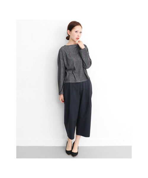 KBF（ケイビーエフ）の「KBF+　ビックタッククロップドワイドパンツ（パンツ・レディース・BEG/NVY/BLK・one）」の5枚目の写真