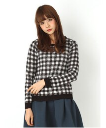 earth music&ecology | ・チェックニットプルオーバー(トップス)