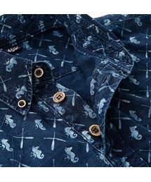 45r 海の左馬抜染の908オーシャンプルシャツ（インディゴ） 45R（フォーティファイブアール）の「海の左馬抜染の908オーシャンプル