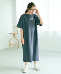 PUAL CE CIN | 【THEATRE PRODUCTS BORWN】ロゴプリントカットソーワンピース(Tシャツ/カットソー)