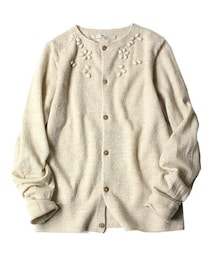 【あすつく】 45R（フォーティファイブアール）の「ウール包み刺繍ニット ワンピース