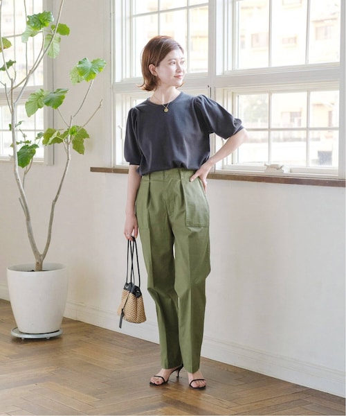 Spick and Span スピック&スパン　バックサテンイージーカーゴパンツ セール】≪追加2≫バックサテンイージーカーゴパンツ（カーゴ