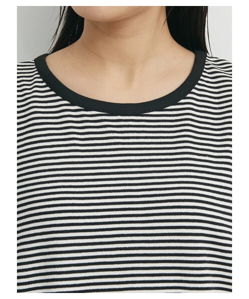 Green　Parks（グリーンパークス）の「・SUGAR SPOON カタタックボーダーワンピース（ワンピース/ドレス・ブラック/ピンク/グリーン・F）」の5枚目の写真